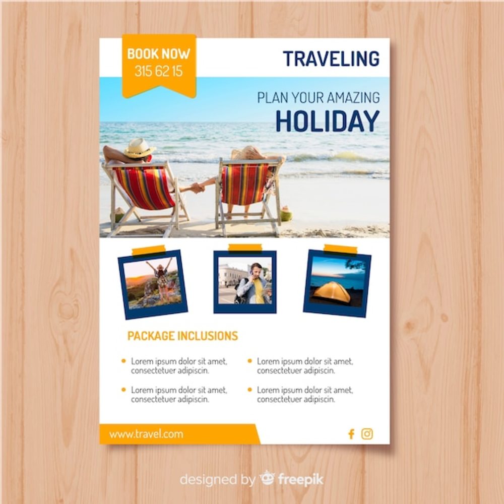 探索世界，定格美好——带照片的旅行传单设计模板